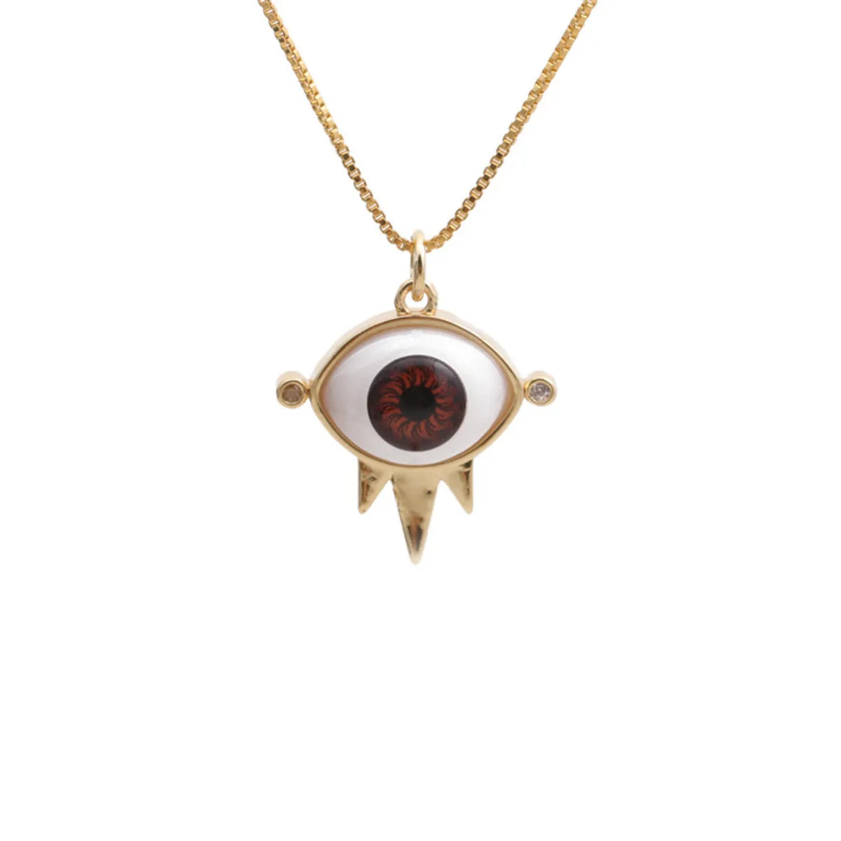 Wholesale Dripping Evil Eye Copper Zircon Pendant Necklace