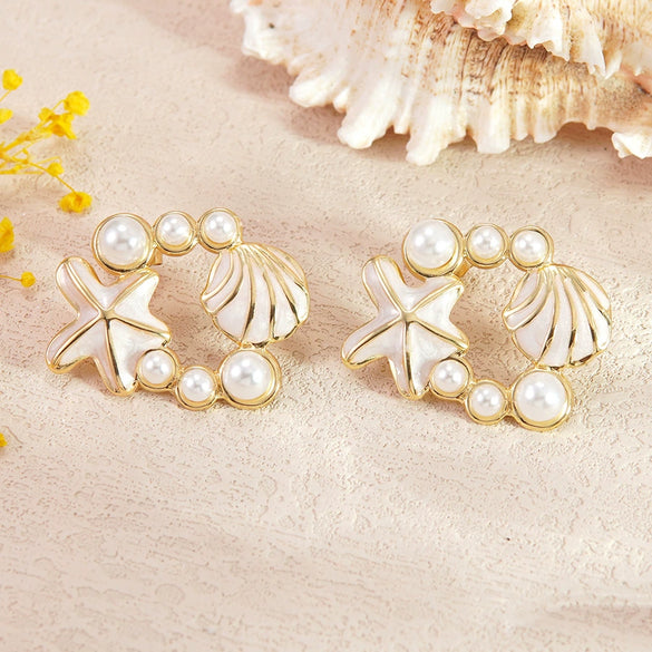 Wholesale Dripping Oil Style Animal Zodiac Pattern Stainless Steel Earrings For Women