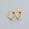 Wholesale Drop Earrings 925 Silver Geometric Love Glaze Electroplating For Women