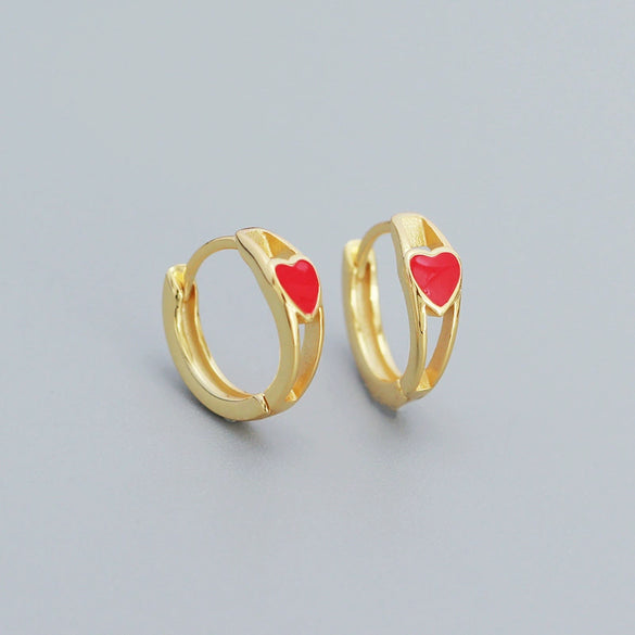 Wholesale Drop Earrings 925 Silver Geometric Love Glaze Electroplating For Women