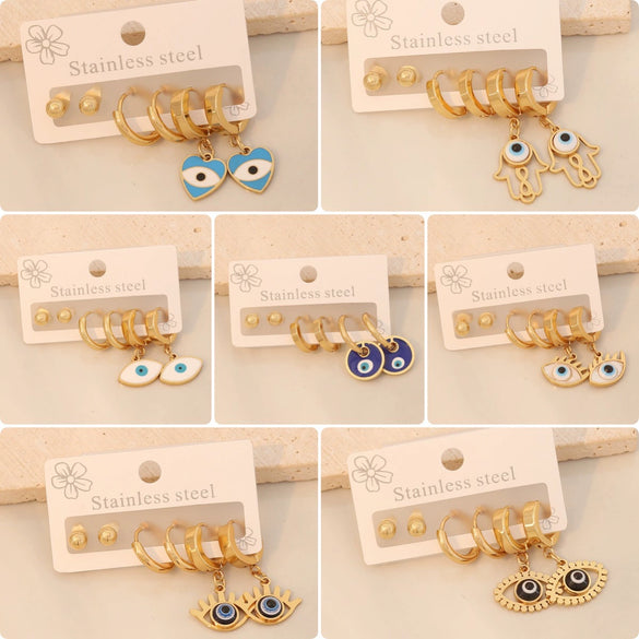 Wholesale Drop Oil Heart Shaped Stainless Steel Earrings For Women