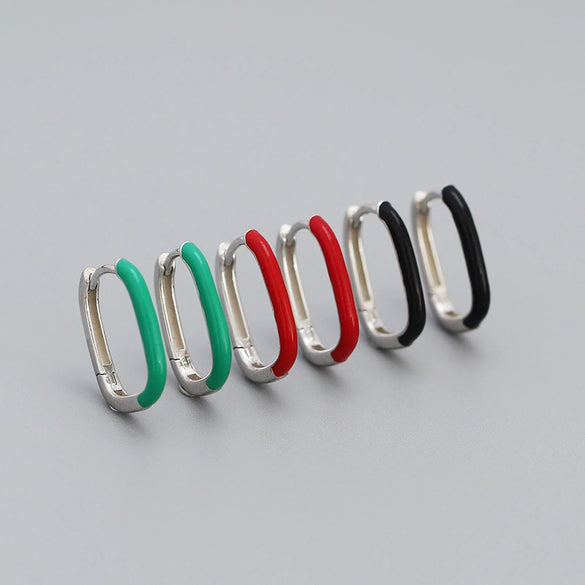 Wholesale Drop Oil Ushaped Geometric Style S925 Silver Earrings For Women