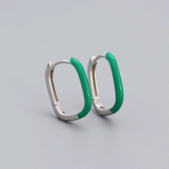 Wholesale Drop Oil Ushaped Geometric Style S925 Silver Earrings For Women