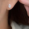 Wholesale Drop Shape Copper White Gold Plated Women's Diamond Zircon Earrings