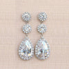 Wholesale Drop Shape Copper Zircon Earrings