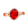 Wholesale Drop Shape Imitation Natural Tanzanite Green Diamond Sapphire Red Diamond Open Ring With Electroplating Design