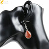 Wholesale Drop Shape Natural Semiprecious Stone And Copper Women's Earrings Minimalist Style