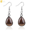 Wholesale Drop Shape Natural Semiprecious Stone And Copper Women's Earrings Minimalist Style