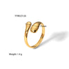 Wholesale Drop Shape Opening Ring Titanium Steel 18K Gold Plated Electroplated Simple Cold Wind Smooth Snake Ring Unisex