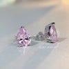 Wholesale Drop Shape Pink Diamond S925 Sterling Silver Earrings Light Luxury Style