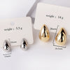 Wholesale Drop Shaped Hollow Fashion Natural Low Allergy Copper Electroplated Real Gold Earrings For Women