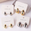 Wholesale Drop Shaped Hollow Fashion Natural Low Allergy Copper Electroplated Real Gold Earrings For Women