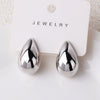 Wholesale Drop Shaped Hollow Fashion Natural Low Allergy Copper Electroplated Real Gold Earrings For Women