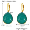 Wholesale Drop Shaped Resin And Stainless Steel Earrings With 18K Real Gold Plated Electroplating For Women