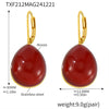 Wholesale Drop Shaped Resin And Stainless Steel Earrings With 18K Real Gold Plated Electroplating For Women