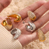 Wholesale Drop Shaped Titanium Steel Earrings With 18K Gold Plated Electroplating For Women Stylish And Personalized
