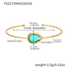 Wholesale Dropshaped Czech Glass Open Bracelet Stainless Steel 18K Gold Plated Geometric Jewelry
