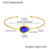 Wholesale Dropshaped Czech Glass Stone Open Bracelet 316L Stainless Steel 18K Gold Plated Geometric Design Luxury Bracelet