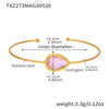 Wholesale Dropshaped Czech Glass Stone Open Bracelet 316L Stainless Steel 18K Gold Plated Geometric Design Luxury Bracelet