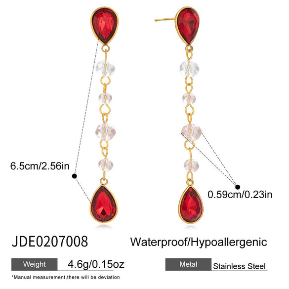 Wholesale Dropshaped Geometric Minimalist Stainless Steel Tassel Earrings For Women