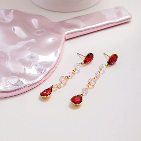 Wholesale Dropshaped Geometric Minimalist Stainless Steel Tassel Earrings For Women
