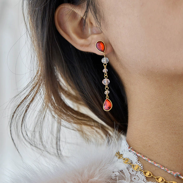Wholesale Dropshaped Geometric Minimalist Stainless Steel Tassel Earrings For Women
