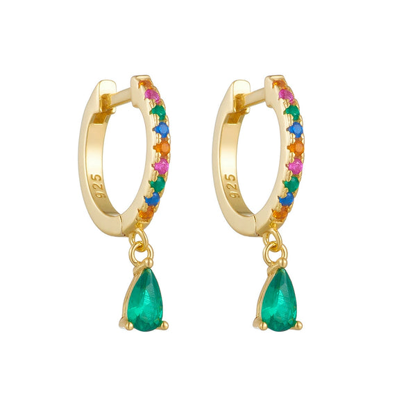Wholesale Dropshaped S925 Sterling Silver Diamond Earrings For Women
