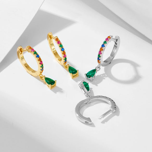 Wholesale Dropshaped S925 Sterling Silver Diamond Earrings For Women
