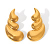 Wholesale Dropshaped Stainless Steel Geometric Ins Style Electroplated Earrings For Women