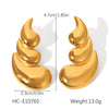 Wholesale Dropshaped Stainless Steel Geometric Ins Style Electroplated Earrings For Women