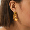Wholesale Dropshaped Stainless Steel Geometric Ins Style Electroplated Earrings For Women