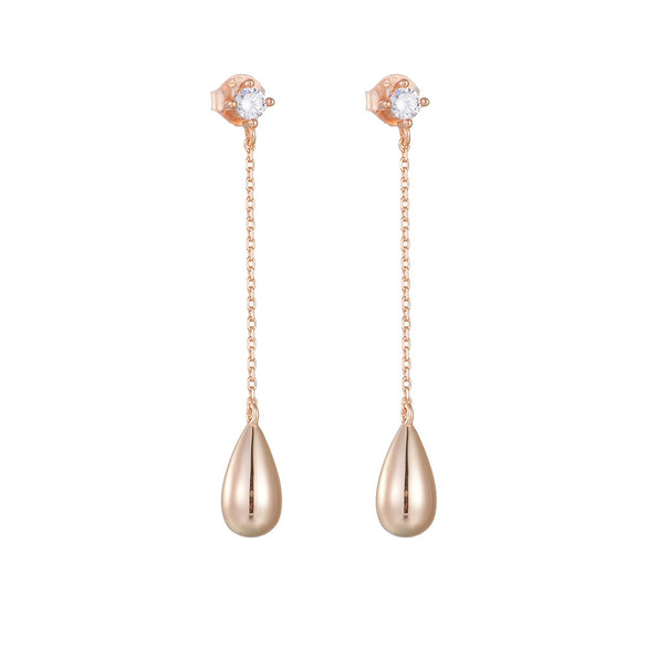 Wholesale Dropshaped Tassel Sterling Silver Earrings For Women In Simple Cold Style