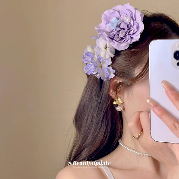Wholesale Duckbill Clip Hairpin Fashion Allmatch Headwear Hair Accessories With Imitation Pearls And Diamondencrusted Flower Design