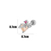 Wholesale Ear Bone Nail Copper Inlaid Zircon Stainless Steel Heart Pattern Electroplated For Women Girly Princess Style