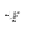Wholesale Ear Bone Nail Copper Inlaid Zircon Stainless Steel Heart Pattern Electroplated For Women Girly Princess Style