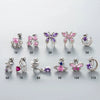 Wholesale Ear Bone Nail Copper Inlaid Zircon Stainless Steel Princess Style Heart Pattern Electroplated For Women