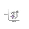 Wholesale Ear Bone Nail Copper Inlaid Zircon Stainless Steel Princess Style Heart Pattern Electroplated For Women