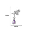 Wholesale Ear Bone Nail Copper Inlaid Zircon Stainless Steel Princess Style Heart Pattern Electroplated For Women