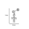 Wholesale Ear Bone Nail Stainless Steel Copper Inlaid Zircon Girlish Butterfly Bow Heart Pattern Electroplated