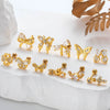 Wholesale Ear Bone Nail Stainless Steel Copper Inlaid Zircon Girlish Butterfly Bow Heart Pattern Electroplated