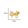 Wholesale Ear Bone Nail Stainless Steel Copper Inlaid Zircon Girlish Butterfly Bow Heart Pattern Electroplated