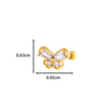 Wholesale Ear Bone Nail Stainless Steel Copper Inlaid Zircon Girlish Butterfly Bow Heart Pattern Electroplated