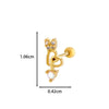 Wholesale Ear Bone Nail Stainless Steel Copper Inlaid Zircon Girlish Butterfly Bow Heart Pattern Electroplated