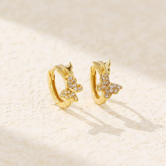 Wholesale Ear Buckle S925 Silver Insects Style Butterfly Earrings Electroplated Women's Ear Accessories