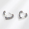 Wholesale Ear Buckle S925 Sterling Silver Copper Rainbow Zircon Love Heart Electroplated Fashion Light Luxury Women's Style