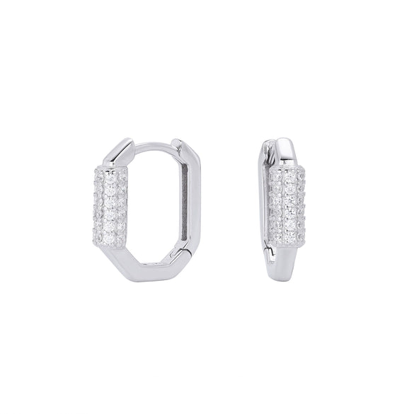 Wholesale Ear Buckle 925 Sterling Silver Inlaid Zircon Geometric Design For Women
