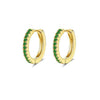 Wholesale Ear Clip Earrings Stainless Steel Real Gold Plated Green Zircon Fivepointed Star Distinctive Fashion