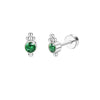 Wholesale Ear Clip Earrings Stainless Steel Real Gold Plated Green Zircon Fivepointed Star Distinctive Fashion