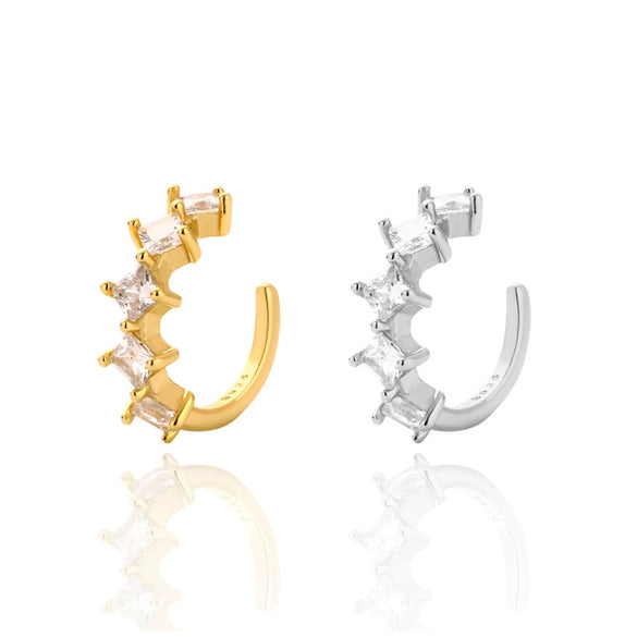 Wholesale Ear Clips S925 Silver Geometric Diamond Style For Women