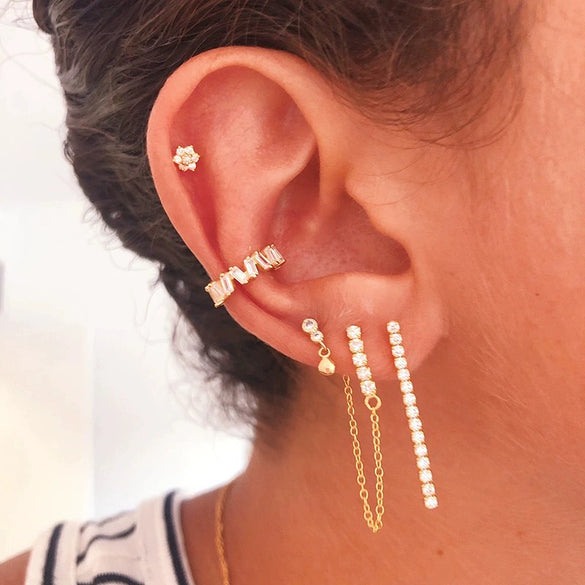 Wholesale Ear Clips 225 Silver Inlaid With Zircon Animal Zodiac Medieval Geometric Style Electroplated Unisex Jewelry